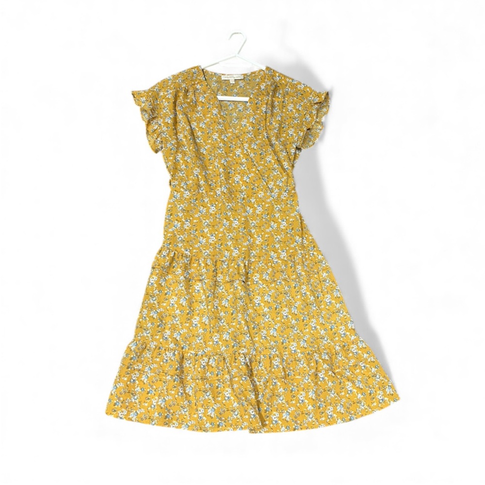 Monteau Mustard Floral Dress